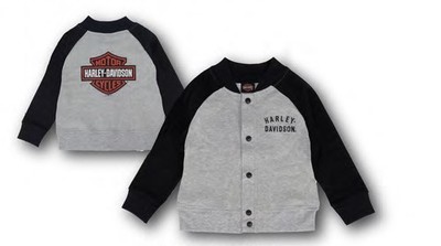 Harley-Davidson Sweatjacke Kids Varsity, Grau, Baumwolle, Für Kinder