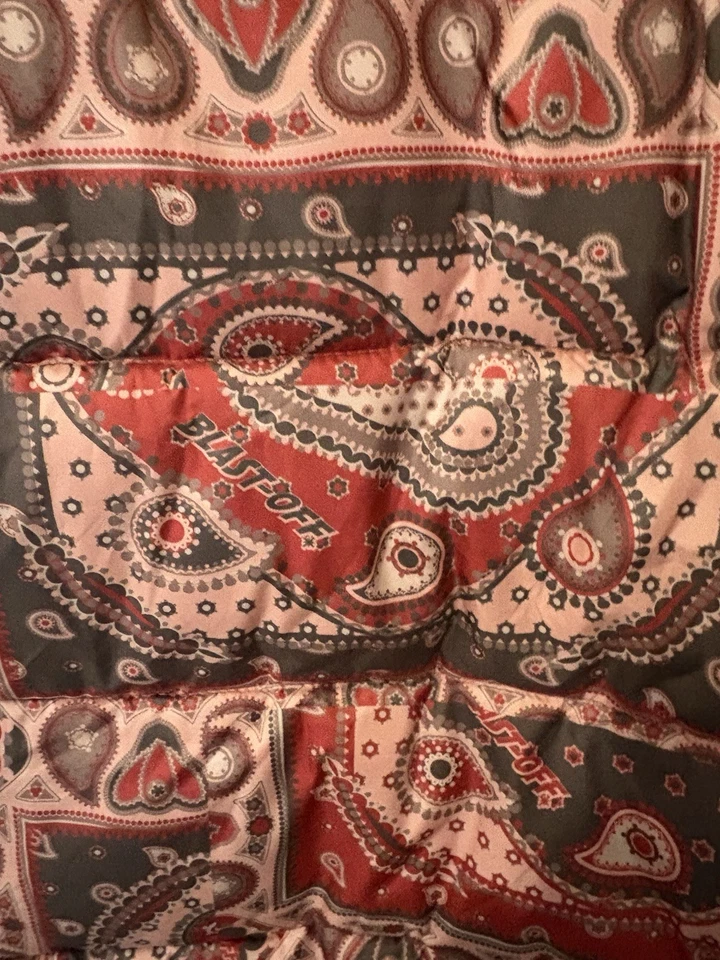 Blast-Off Womens Paisley Print Quilted Peach Puffer Jacket Size EU 48 UK 18-20 - Image 3 of 4