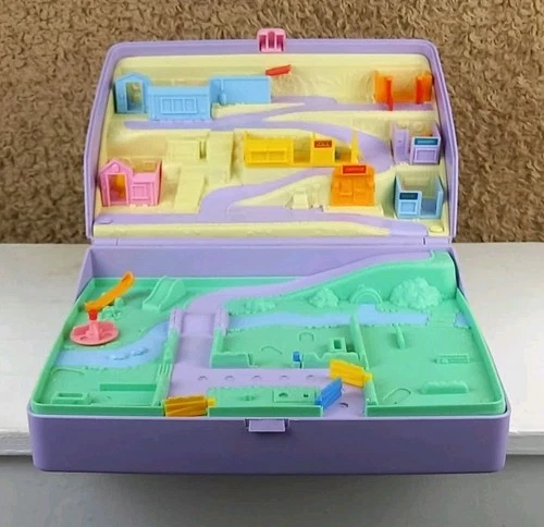 Polly Pocket JEWEL CASE (Village & Park) Playset INCOMPLETE Bluebird 1989