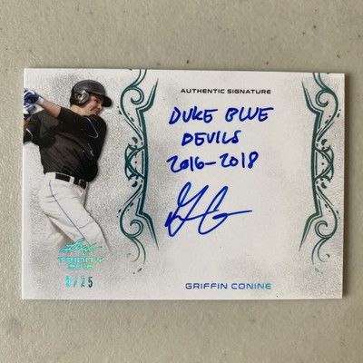 2018 Leaf Trinity Signatures Platinum Spectrum 5/25 Griffin Conine #A-GC1 Auto