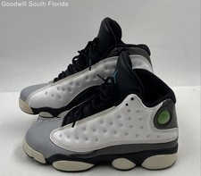 Authentic Nike Boys Air Jordan 13 Retro White Black Gray Sneaker Shoes Size 7Y