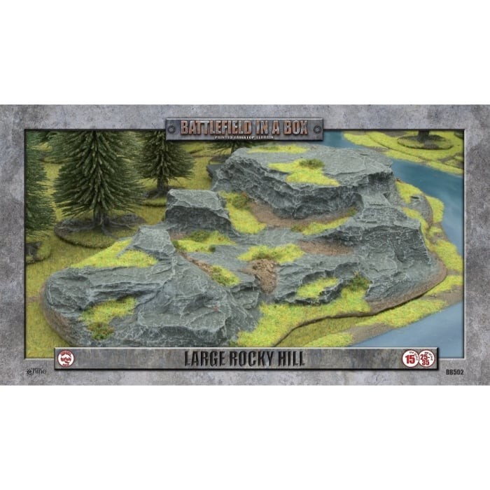 Large Rocky Hill - Pre-Painted Terrain - Brand New - Battlefield In A Box
