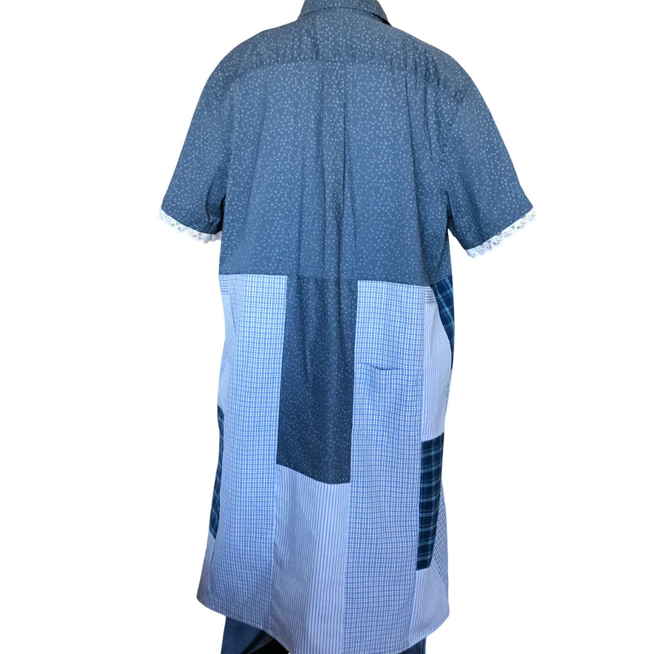 Upcycled Boho Button-Down Duster, Handmade Patchw… - image 2