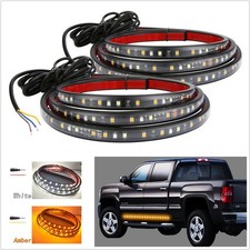 2X Luces LED de peldaño lateral para estribo impermeable de 24" ámbar + blanco señal de giro DRL