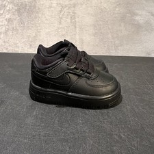 Nike Force 1 EasyOn Toddler Size 4C Triple Black Leather Sneakers FN0236-001