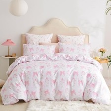 Floral Duvet Cover Full Pink Bow Bedding Full No Comforter Pink Bowknot Jfs752