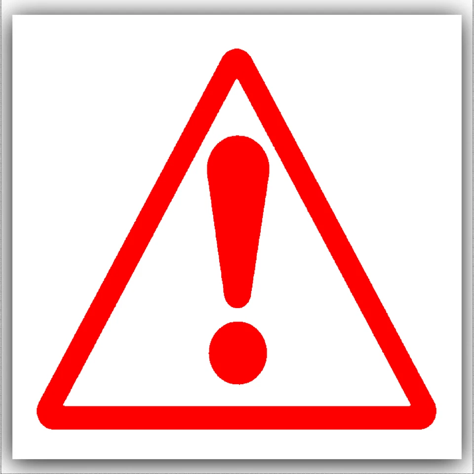 PLATINUM PLACE 4 x Warning,Caution,Danger,Exclamation Mark Symbol Stickers-Health,Safety Signs