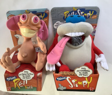 REN and STIMPY 12  Talking Plush YEAR Set of 2 Original Boxes Collectible Mattel