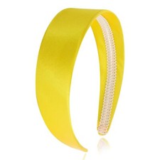 1.6 inch Wide Yellow Silk Satin Headband Non-Slip Fashion Hair Accessory
