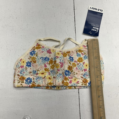 Old Navy Cream & Flower Jersey-Knit Padded Starter Bra 2Pk Girls Size S NEW - Picture 6 of 6