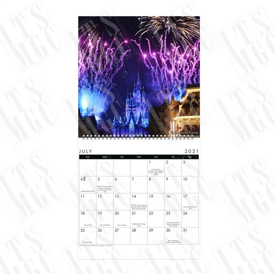 2025 Disney Wall Calendar 12x12 Fun History Dates Photos Disneyland
