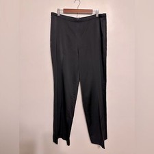 St John Evening Satin Finish Wide Leg Pants Black Size 14