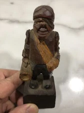 Vintage Hand Carved 5 1/2 IN Wooden Folk Art Ships's Mate Figure