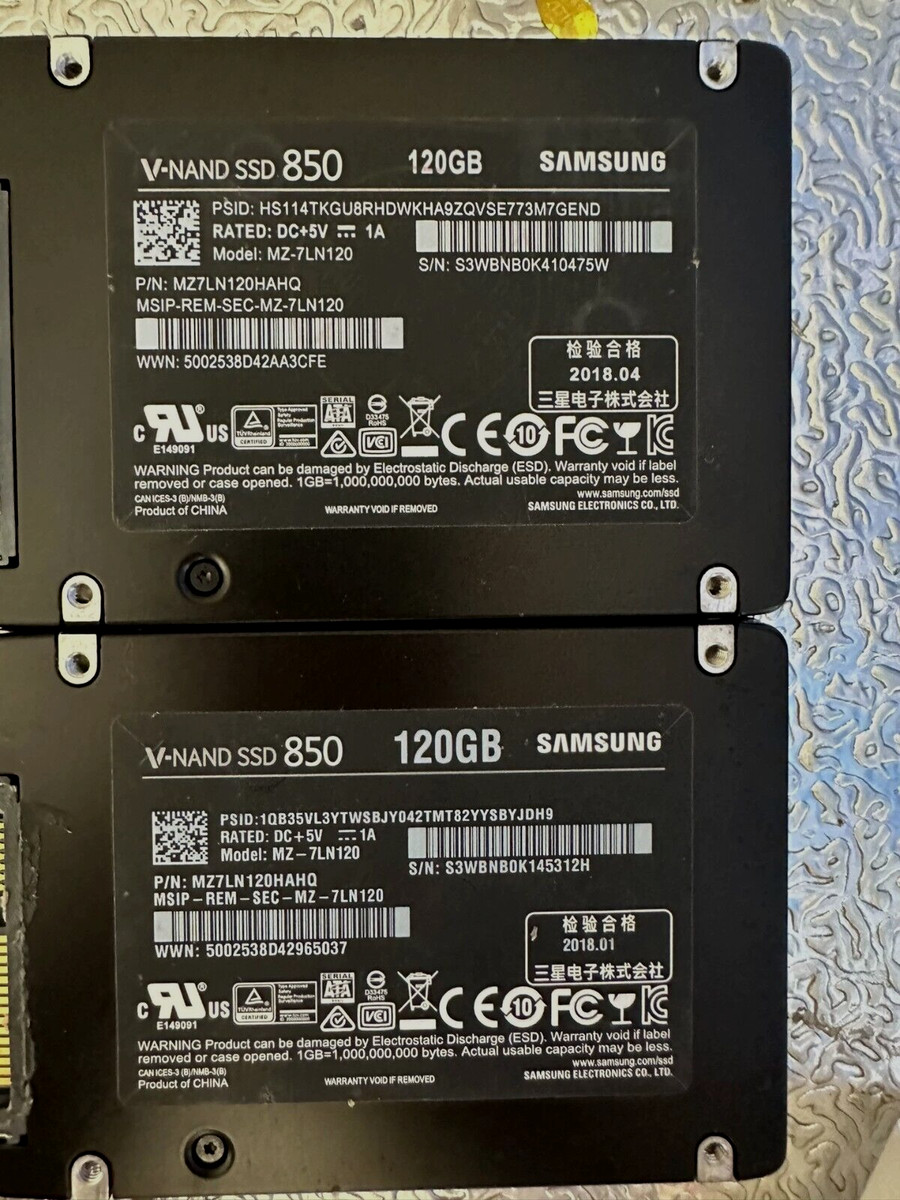 Samsung 850 EVO 120gb SATA SSD Solid State Hard Drive