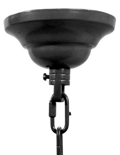 Black Wrought Iron & Crystal Chandelier Modern Farmhouse Perfect For Dining Room - Picture 3 of 10