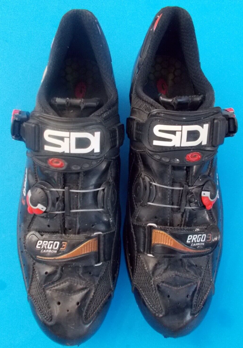 Sidi Ergo Carbon Vent EU 46 (US 11 road Shoes Black mesh 3-bolt Italy