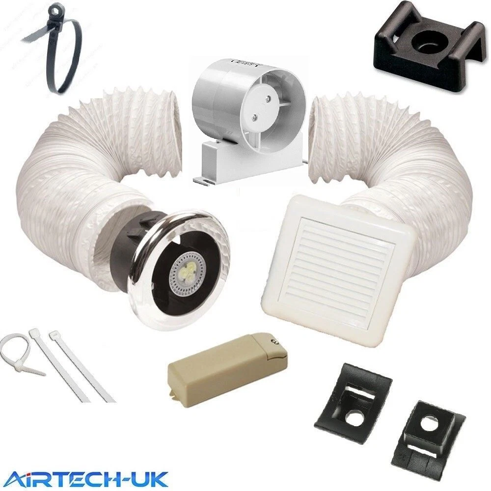 BATHROOM FAN TIMER MODEL SHOWER LIGHT KIT 100mm 4" WITH TRANSFORMER