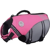 Vivaglory New Sports Style Ripstop Dog Life Jacket Safety Vest - Pink- M