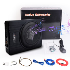 10'' Untersitz-Aktiv-Subwoofer + Kabelset Auto Bassbox Kompakt Lautsprecher Bass 10'' Untersitz-Aktiv-Subwoofer + Kabelset Auto Bassbox Kompakt Lautsprecher Bass