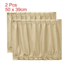 2pcs Adjustable Car Window Curtain Anti UV Sunshade Cover Visor 50x39cm Beige