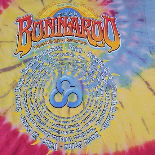 Bonnaroo 2009 Medium Tie Dye Concert T-shirt Tour Music Festival Phish NIN Snoop - Picture 7 of 8