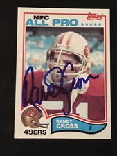 RANDY CROSS 1982 TOPPS SIGNED AUTOGRAPHED CARD #481 SAN FRANCISCO 49ERS