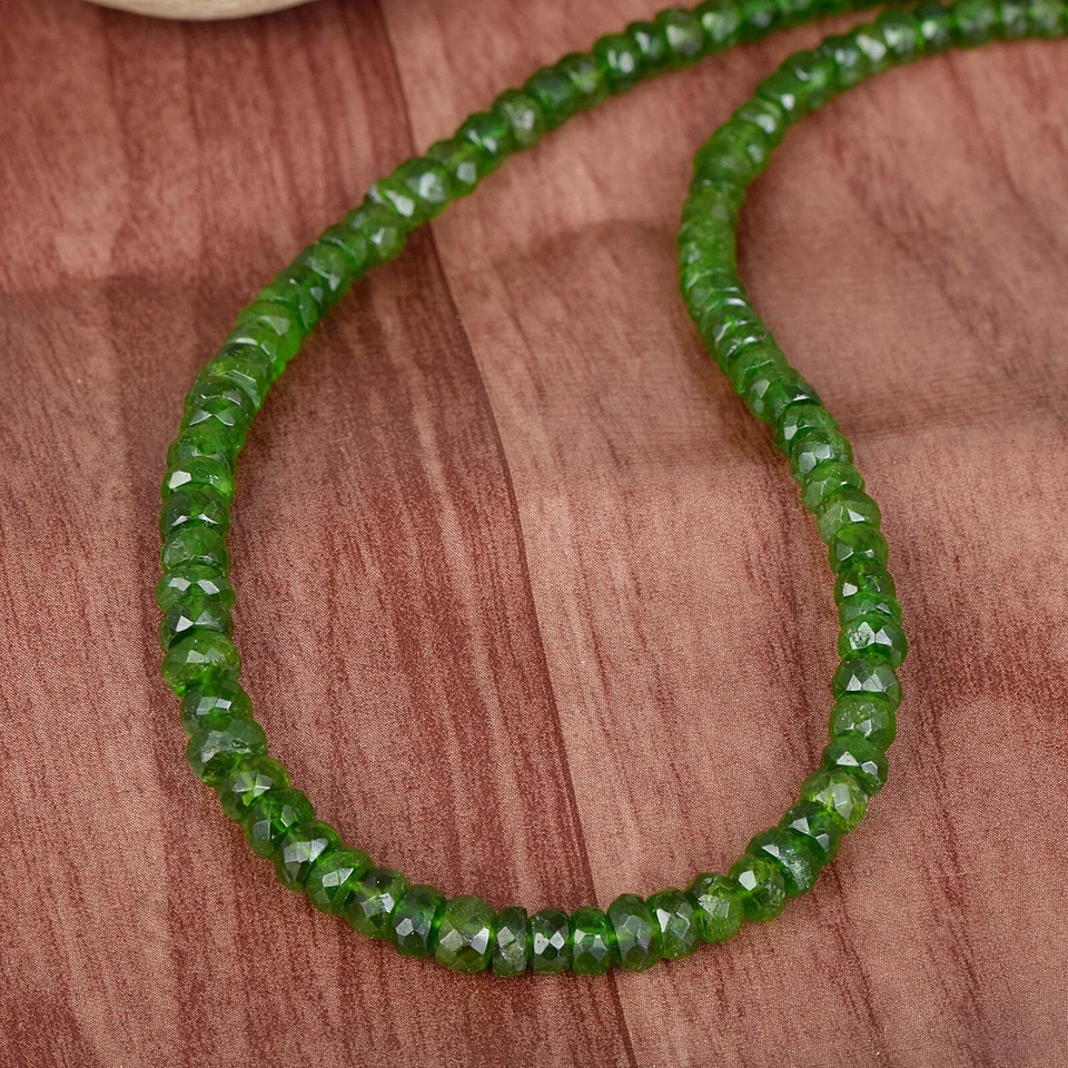 Pacote combo de pedras preciosas naturais cromo diópsido contas de prata pulseira colar presente - Imagem 3 de 4