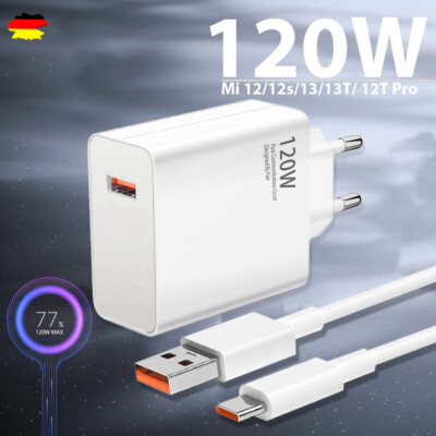 120W Schnell Ladegerät Netzteil 1M USB-C Kabel für Xiaomi 14T 13 Pro 12T Pro 14