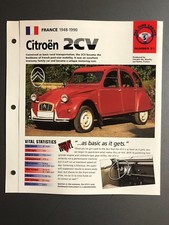 1948 - 1990 Citroën 2CV IMP "Hot Cars" Spec Sheet Folder Brochure Awesome L@@K