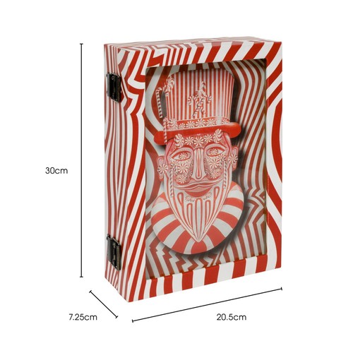 Caja de libro de almacenamiento con llavero de carnaval rojo y blanco caja de libros falsa decorativa - Imagen 6 de 7