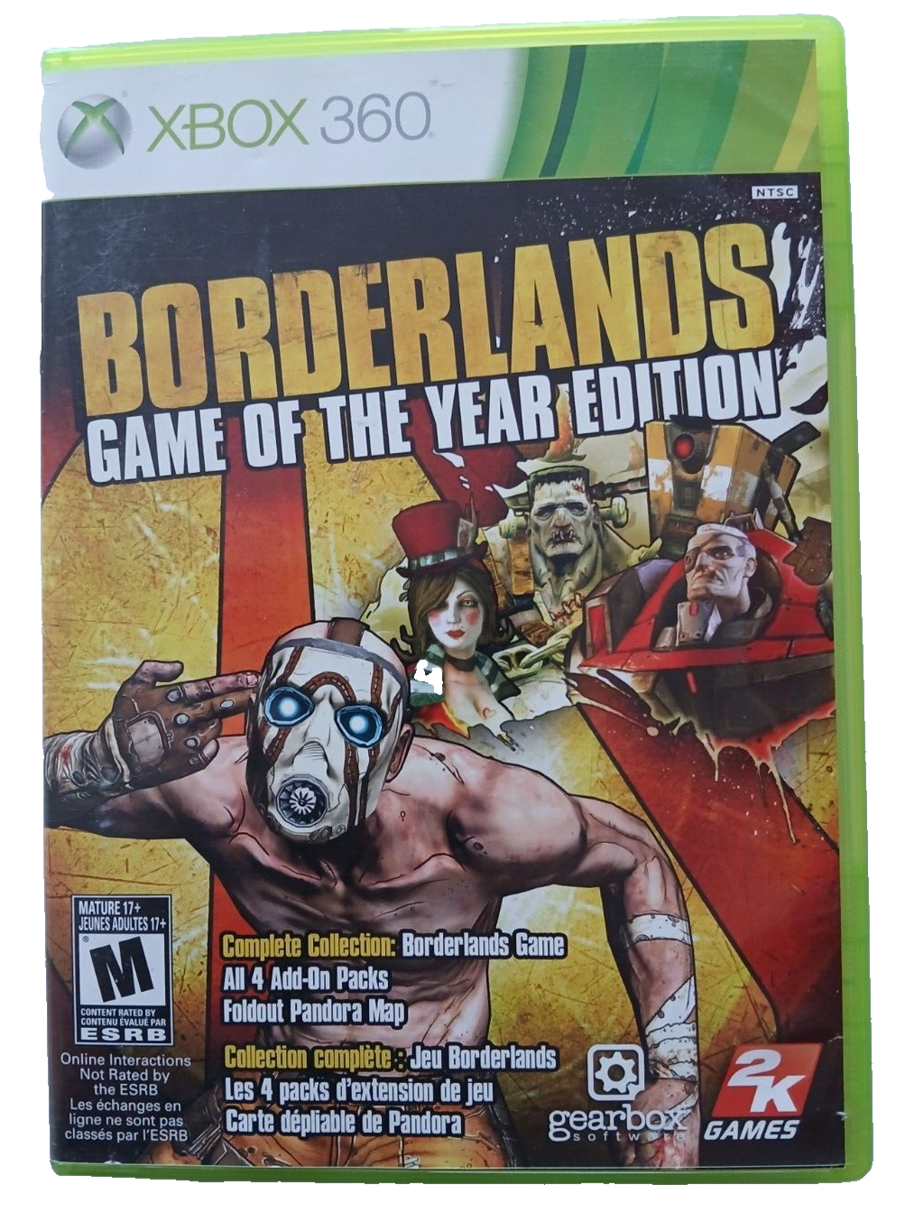 Borderlands Game of the Year Xbox 360 Video Game ESRB 17+ Mature