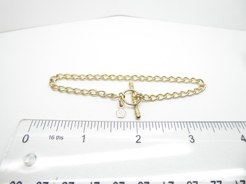 Clogau Gold 9ct Yellow & Rose Gold T-Bar Charm Bracelet 7 3/4''. - Picture 5 of 6
