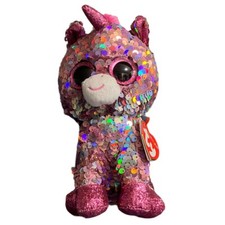 MWMT Ty FLIPPABLES Sparkle Unicorn Shiny sequin reg 6" Size Beanie Boos 2018
