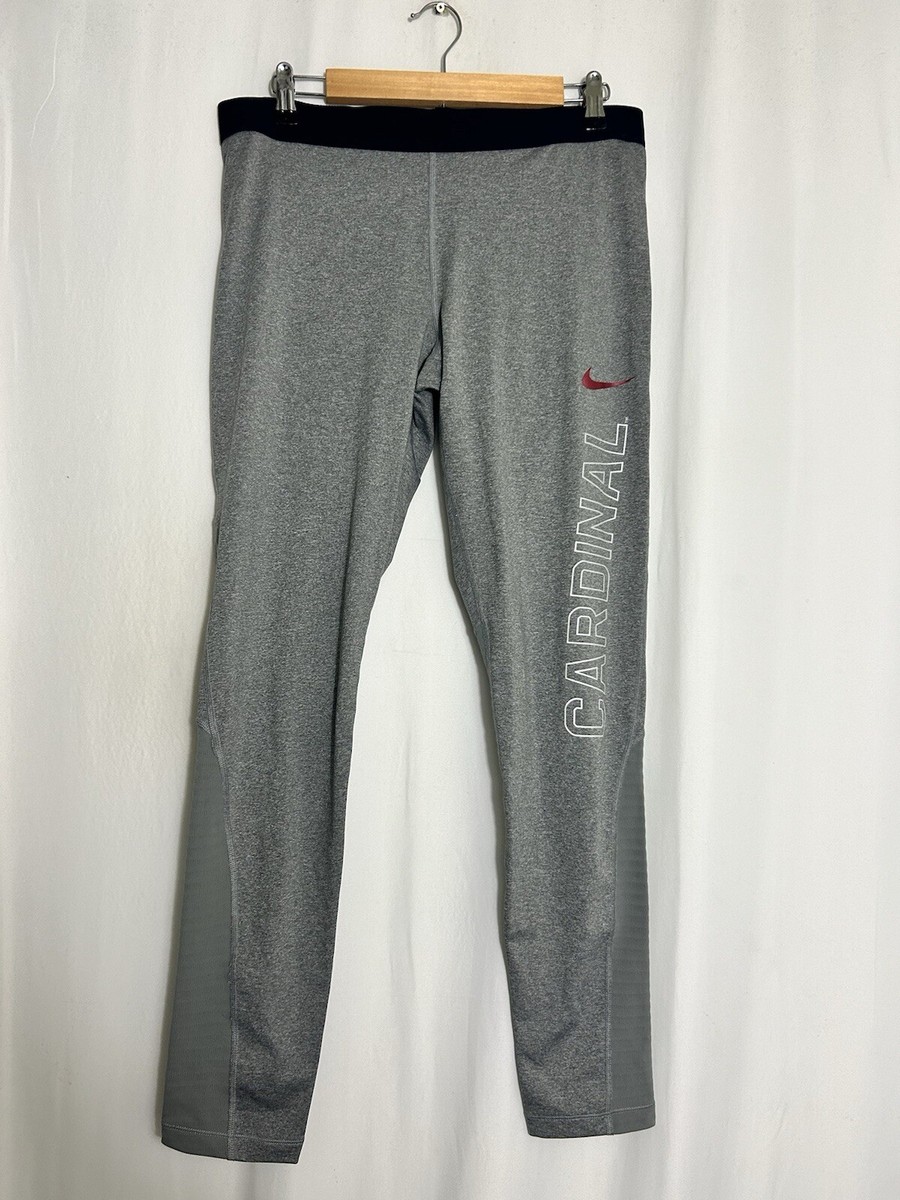 Nike dri Fit Womens XXL Gray Leggings Embroidered 34x31 Cardinals