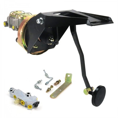 55-59 Chevy Truck FW 7 Single Brake Pedal kit Drum/Drum3in Blk Pad