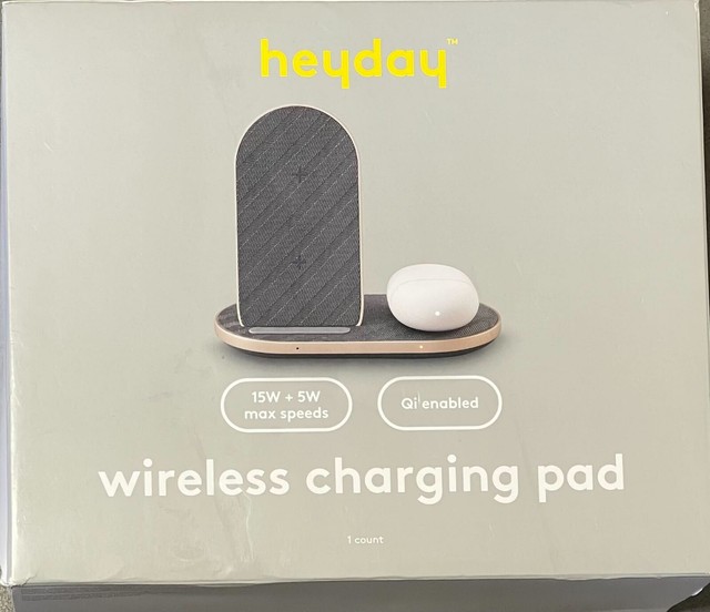 Heyday Qi 2 in 1 Wireless Charging Pad 15W 5W Night Grey for sale