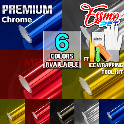 ESSMO PET Chrome Stretch Car Auto Vehicle Vinyl Wrap Decal Sticker Sheet Film