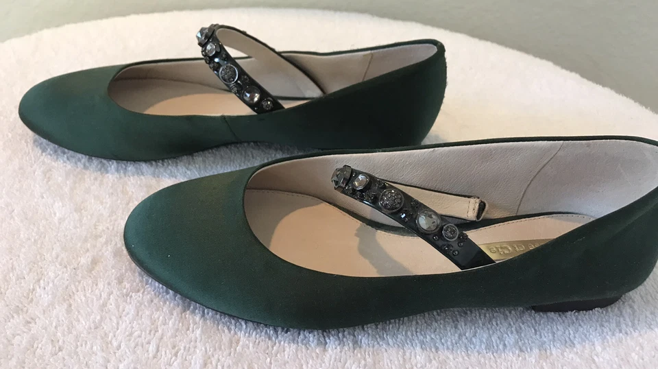 Louise et Cie Casa Juvenil Satén Adornado Mary Jane Pisos Juveniles EE. UU. Talla 6M Foto 3 de 4