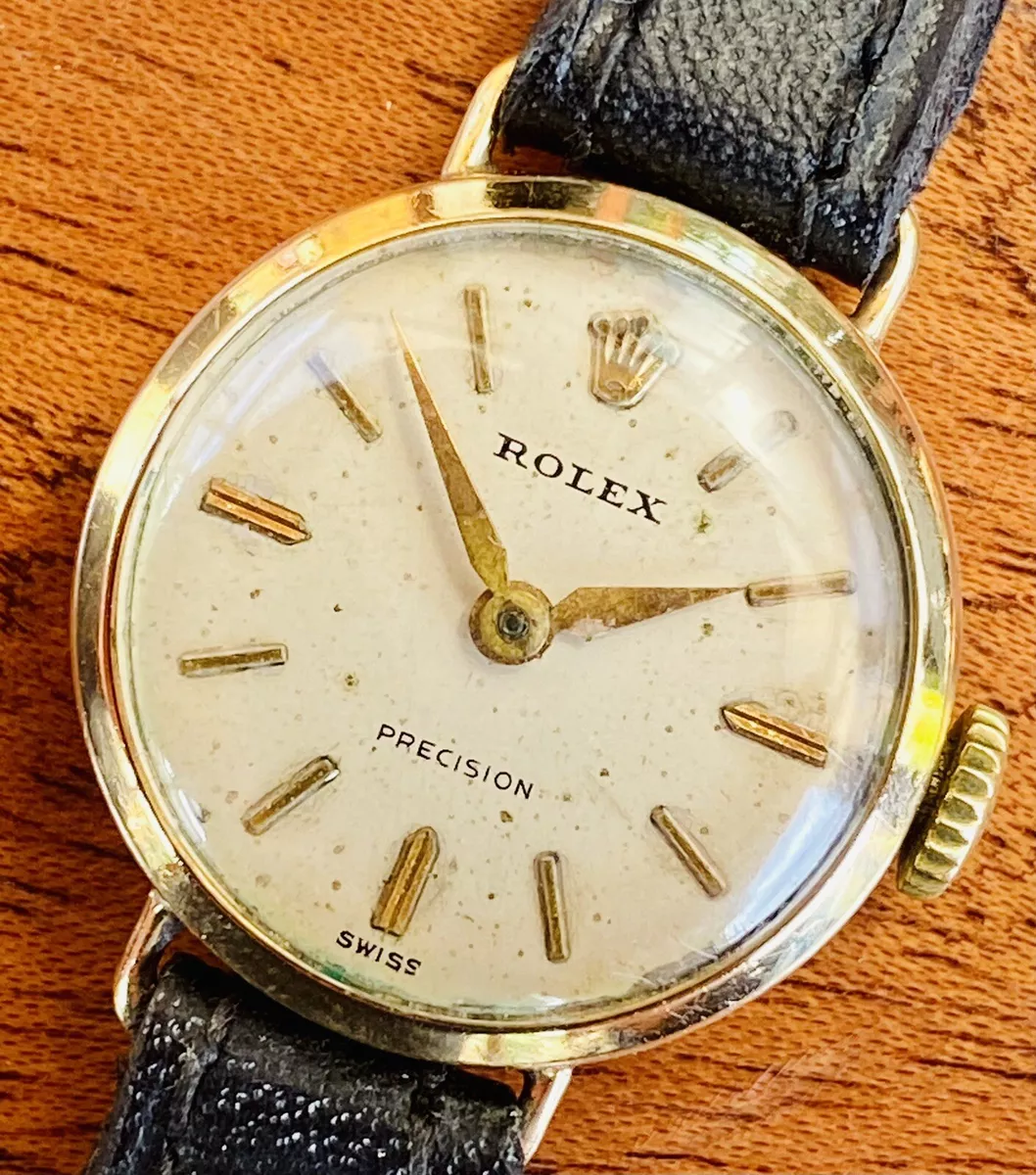 Rolex Precision 9k Gold Ladies Cocktail Watch from 1959. Serviced