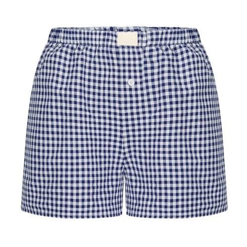 Boxershorts Gingham kariert Damen - Gummibund Freizeit Lounge Sommer Short - Bild 12 von 12