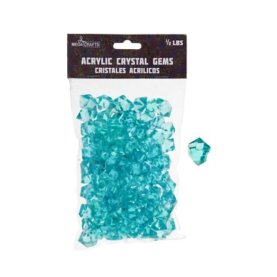 Mega Crafts - 1/2 Pound Acrylic Decorative Ice Rock Cubes - Aqua