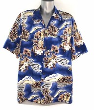 Hilo Hattie Hawaiian Palm Tree Surf Floral Aloha Shirt USA Made Vintage Men 2XL