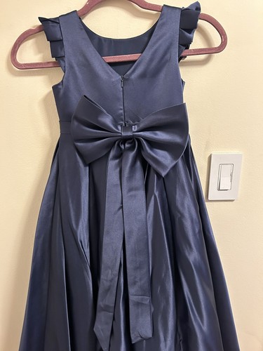 Girls A-Line Navy Dress Sz 7 - Picture 5 of 7