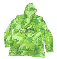 Adidas Youth Lime Green Core Camo Camouflage Embroidered Hoodie XL 18-20 EUC