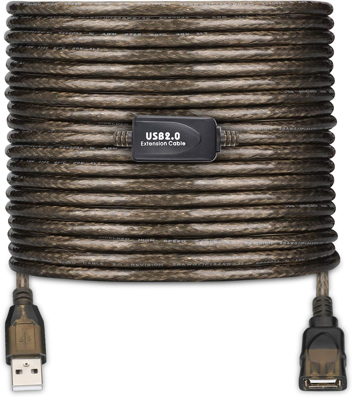 LDKCOK 50Ft USB 2.0 Type A Male to Female Active Repeater Extension Cable High Speed