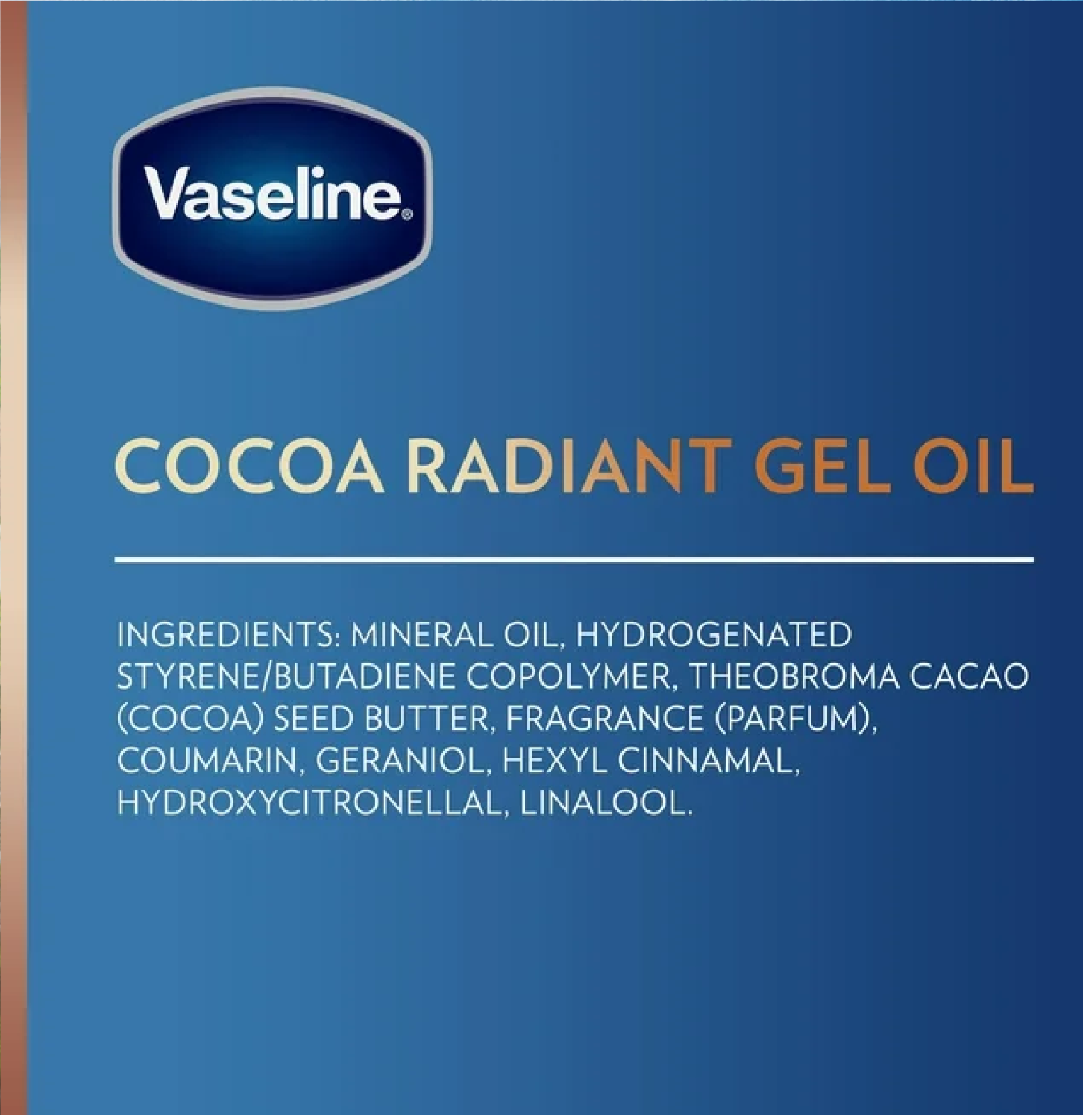 Vaseline Intensive Care Radiant Body Oil Gel with Cocoa Butter, 6.8 fl