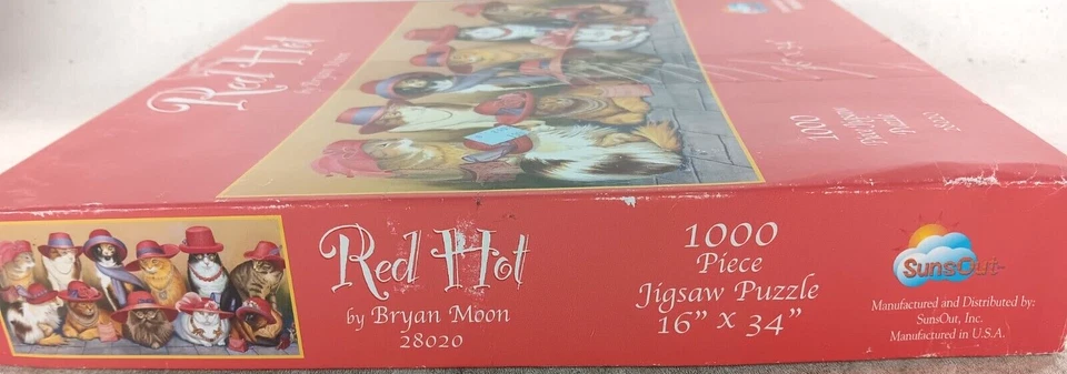 Red Hat Society Red Hot Cats 1000 Piece Jigsaw Puzzle Bryan Moon by SunsOut - Image 2 of 3
