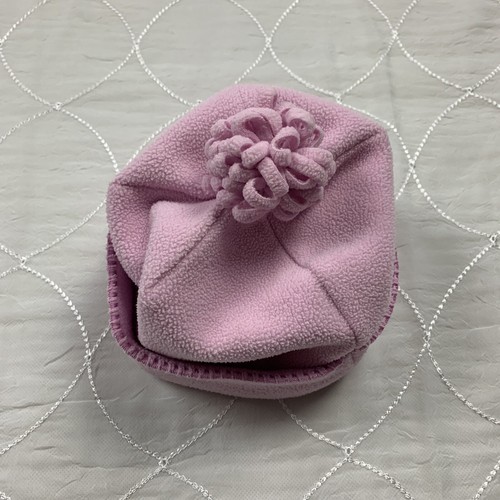 baby toddler girls beanie hats 2-pack purple pink gray fleece knit one size euc - Picture 5 of 5