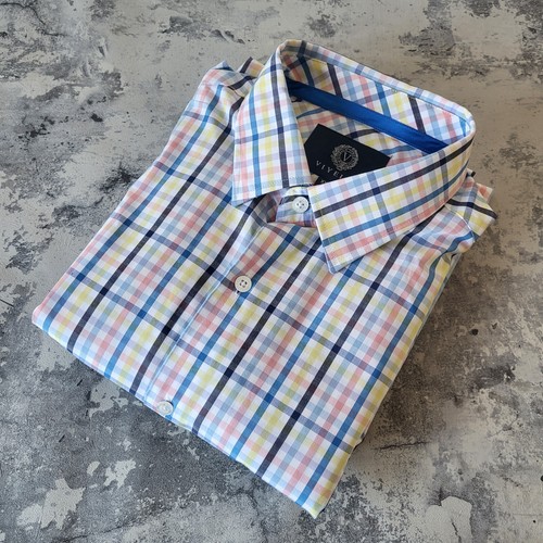 Viyella Mens Check Shirt 2XL Short Sleeved Multicolour Pocket Logo