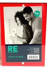 Target 2012 Room Essentials 4 X 6" Magnetic Desk Top Red Photo Frame Preowned GC